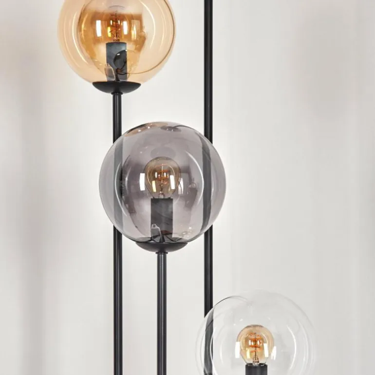 Gastor Lampadaire 30 cm Bois clair, Noir, 4 lumières