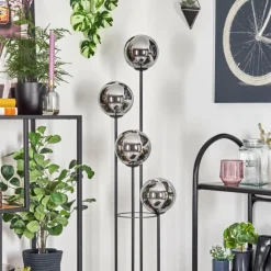 Gastor Lampadaire 25 cm Bois clair, Noir, 4 lumières