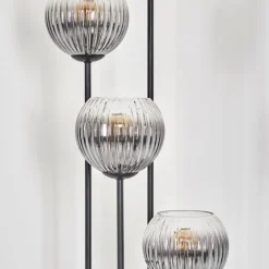 Gastor Lampadaire 25 cm Bois clair, Noir, 4 lumières