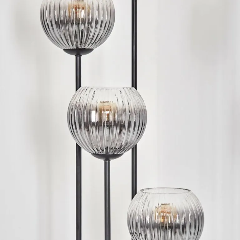 Gastor Lampadaire 25 cm Bois clair, Noir, 4 lumières