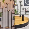 Gastor Lampadaire 30 cm Bois foncé, Noir, 3 lumières