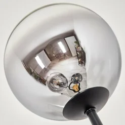 Gastor Lampadaire 30 cm Bois foncé, Noir, 3 lumières