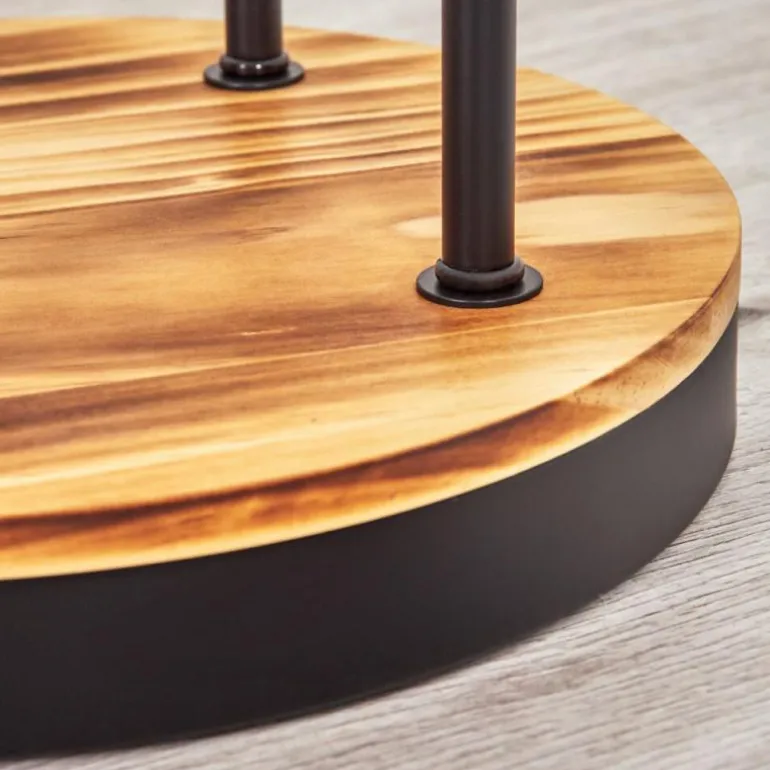Gastor Lampadaire 30 cm Bois clair, Noir, 4 lumières