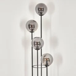 Gastor Lampadaire 30 cm Bois clair, Noir, 4 lumières