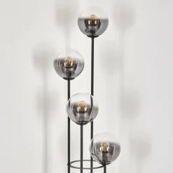 Gastor Lampadaire 30 cm Bois clair, Noir, 4 lumières