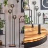 Gastor Lampadaire 25 cm Bois clair, Noir, 3 lumières