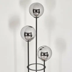 Gastor Lampadaire 25 cm Bois clair, Noir, 3 lumières