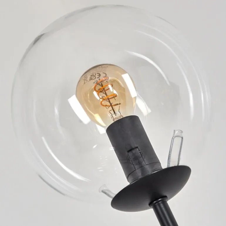 Gastor Lampadaire 30 cm Bois clair, Noir, 3 lumières