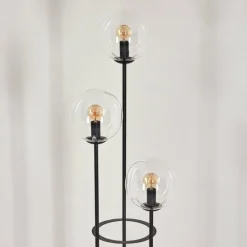 Gastor Lampadaire 30 cm Bois clair, Noir, 3 lumières