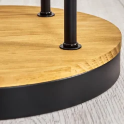 Gastor Lampadaire 30 cm Bois foncé, Noir, 4 lumières