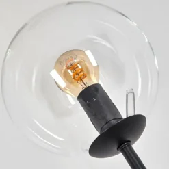 Gastor Lampadaire 30 cm Bois foncé, Noir, 4 lumières