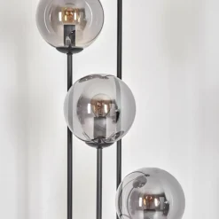 Gastor Lampadaire 30 cm Bois foncé, Noir, 4 lumières