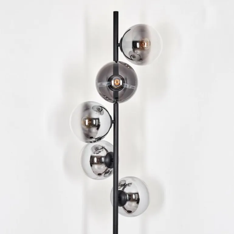 Gastor Lampadaire 33 cm Chrome, Clair, Fumé, 5 lumières