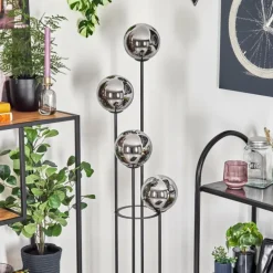 Gastor Lampadaire 30 cm Chrome, Fumé, 4 lumières