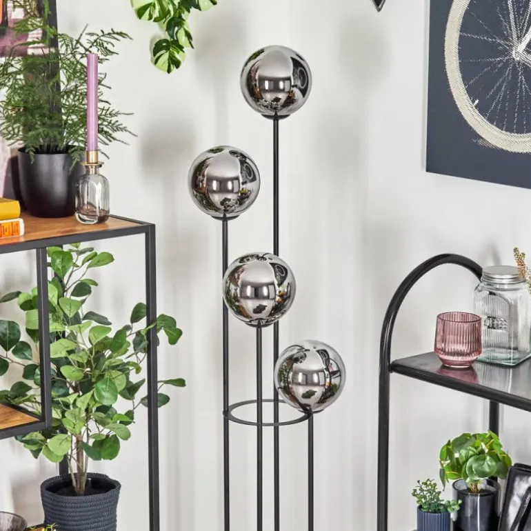 Gastor Lampadaire 30 cm Chrome, Fumé, 4 lumières