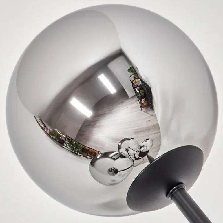 Gastor Lampadaire 30 cm Chrome, Fumé, 4 lumières