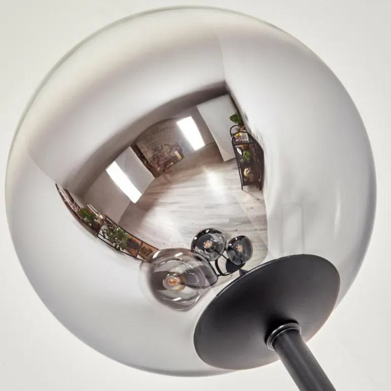 Gastor Lampadaire 30 cm Chrome, Clair, Fumé, 4 lumières