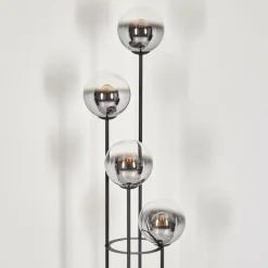 Gastor Lampadaire 30 cm Chrome, Clair, Fumé, 4 lumières