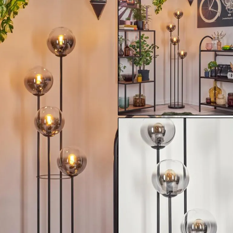 Gastor Lampadaire 30 cm Clair, Fumé, 4 lumières