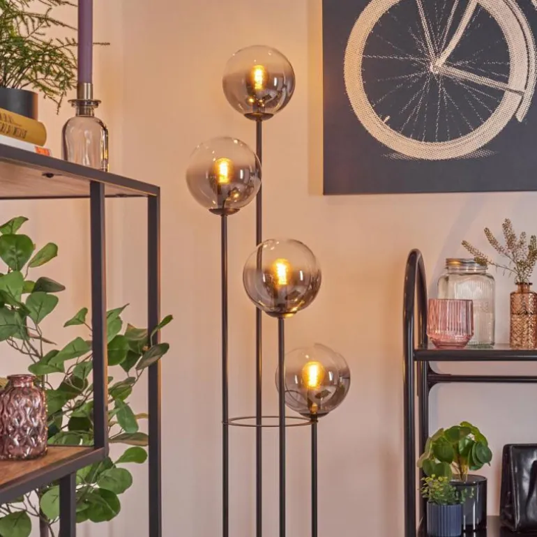 Gastor Lampadaire 30 cm Clair, Fumé, 4 lumières