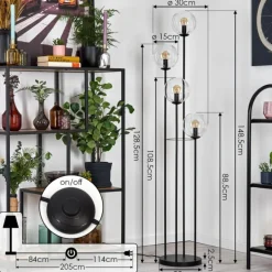 Gastor Lampadaire 30 cm Clair, 4 lumières