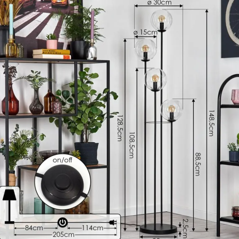 Gastor Lampadaire 30 cm Clair, 4 lumières