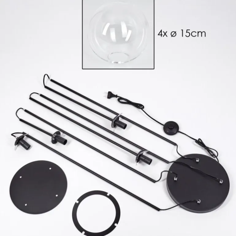 Gastor Lampadaire 30 cm Clair, 4 lumières