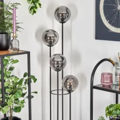 Gastor Lampadaire 30 cm Fumé, 4 lumières