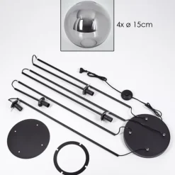 Gastor Lampadaire 30 cm Fumé, 4 lumières