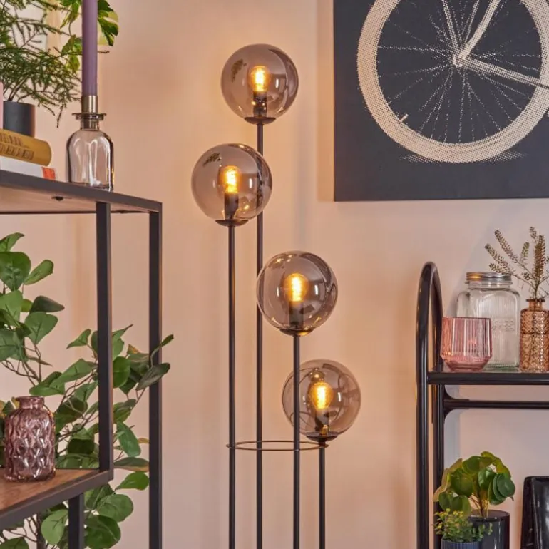 Gastor Lampadaire 30 cm Fumé, 4 lumières