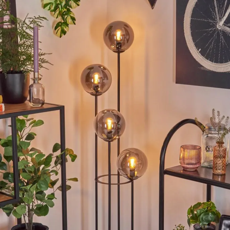 Gastor Lampadaire 30 cm Fumé, 4 lumières