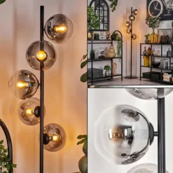 Gastor Lampadaire 33 cm Noir, 5 lumières