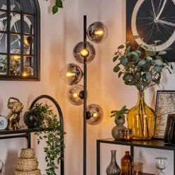 Gastor Lampadaire 33 cm Noir, 5 lumières