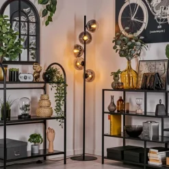 Gastor Lampadaire 33 cm Noir, 5 lumières