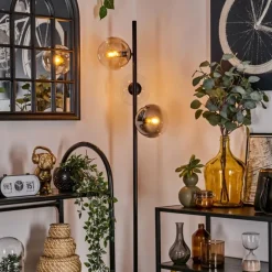 Gastor Lampadaire 31 cm Noir, 3 lumières