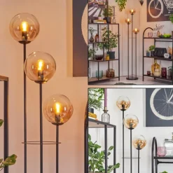 Gastor Lampadaire 25 cm Noir, 3 lumières