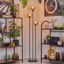 Gastor Lampadaire 25 cm Noir, 3 lumières