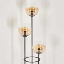 Gastor Lampadaire 25 cm Noir, 3 lumières