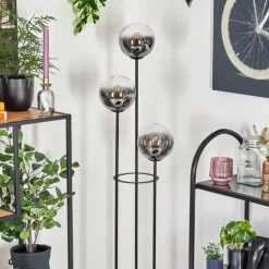 Gastor Lampadaire 30 cm Noir, 3 lumières