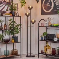 Gastor Lampadaire 30 cm Noir, 3 lumières