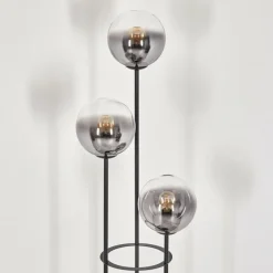 Gastor Lampadaire 30 cm Noir, 3 lumières