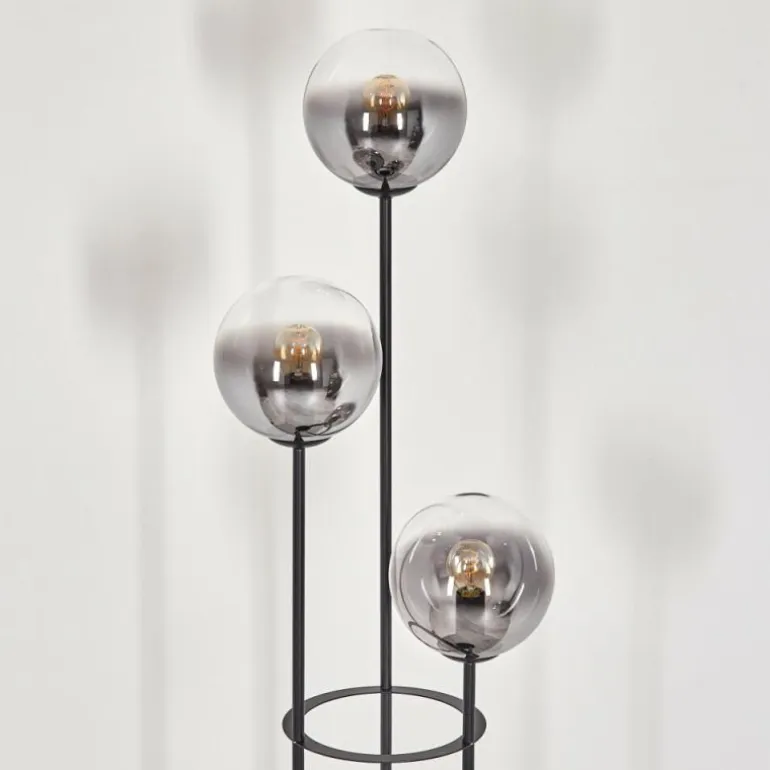Gastor Lampadaire 30 cm Noir, 3 lumières