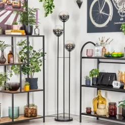 Gastor Lampadaire 30 cm Noir, 3 lumières