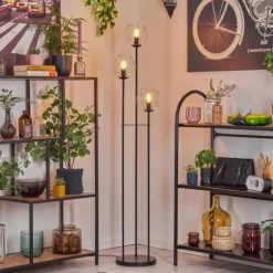 Gastor Lampadaire 30 cm Noir, 3 lumières