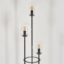 Gastor Lampadaire 30 cm Noir, 3 lumières
