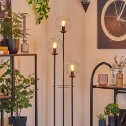 Gastor Lampadaire 30 cm Noir, 3 lumières