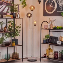 Gastor Lampadaire 30 cm Noir, 3 lumières
