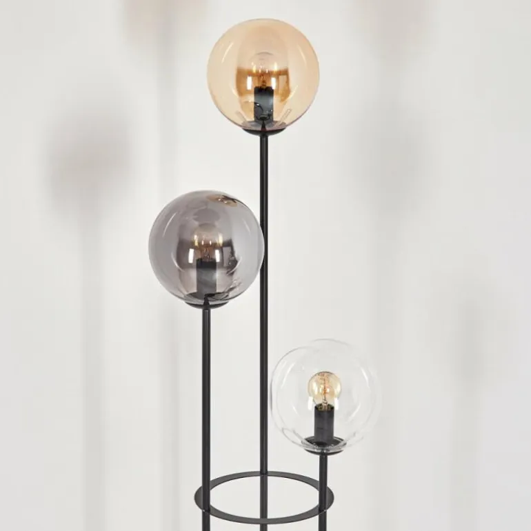 Gastor Lampadaire 30 cm Noir, 3 lumières