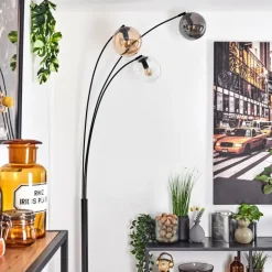 Gastor Lampadaire Ambre, Clair, Fumé, 3 lumières