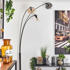 Gastor Lampadaire Ambre, Clair, Fumé, 3 lumières